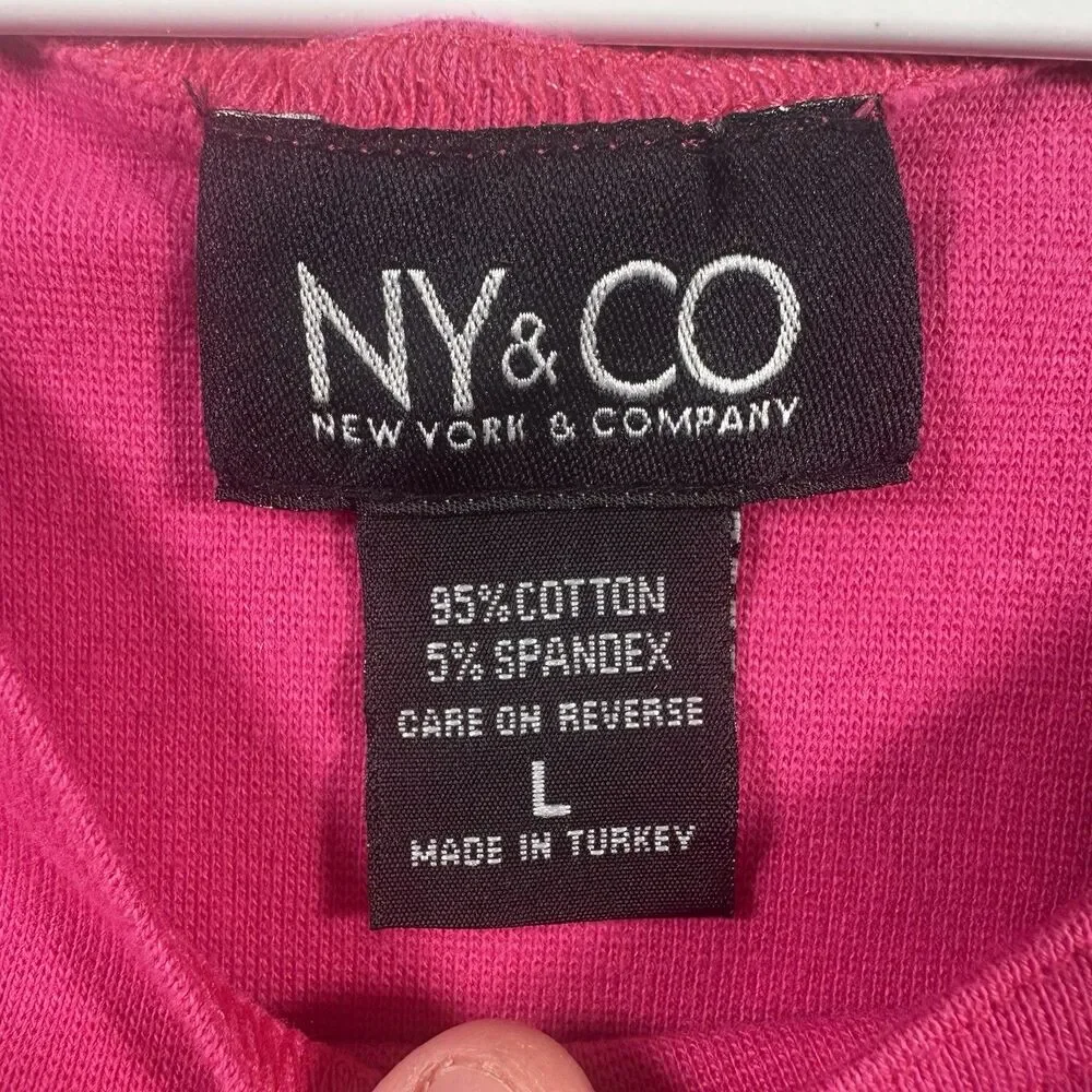 New York & Company Tank Top Women Large L Pink Scoop Neck Sleeveless Shirt